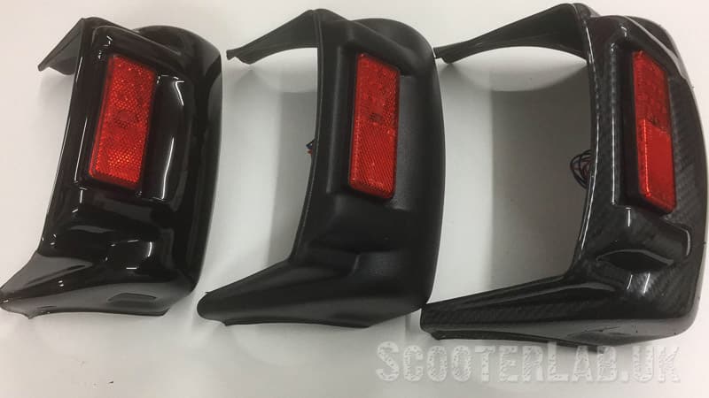 Vespa PX rear bumper with ultra-bright LED stop/tail light