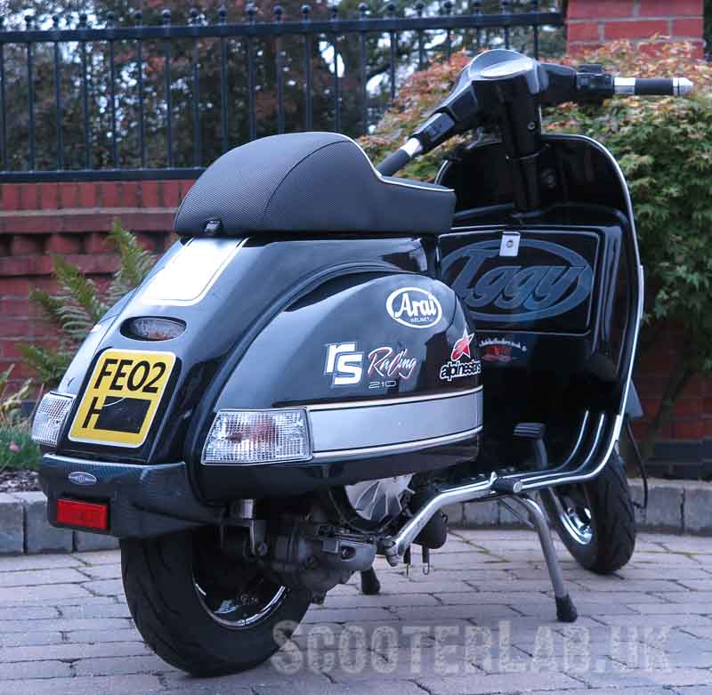 Vespa PX rear bumper with ultra-bright LED stop/tail light