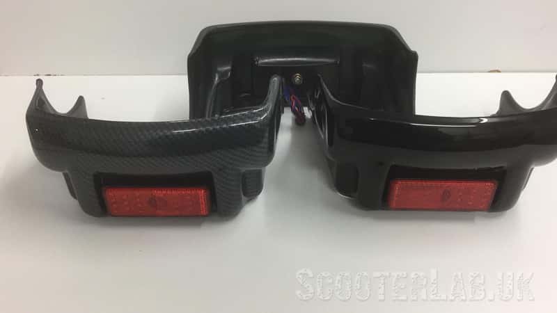 Vespa PX rear bumper with ultra-bright LED stop/tail light