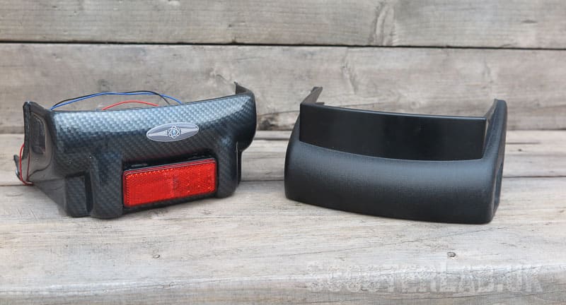 Vespa PX rear bumper with ultra-bright LED stop/tail light