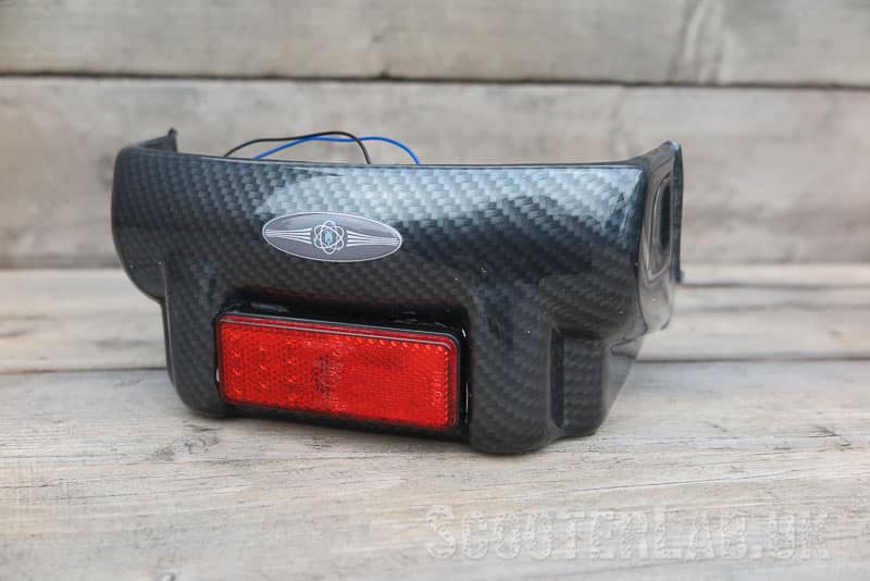 Vespa PX rear bumper with ultra-bright LED stop/tail light